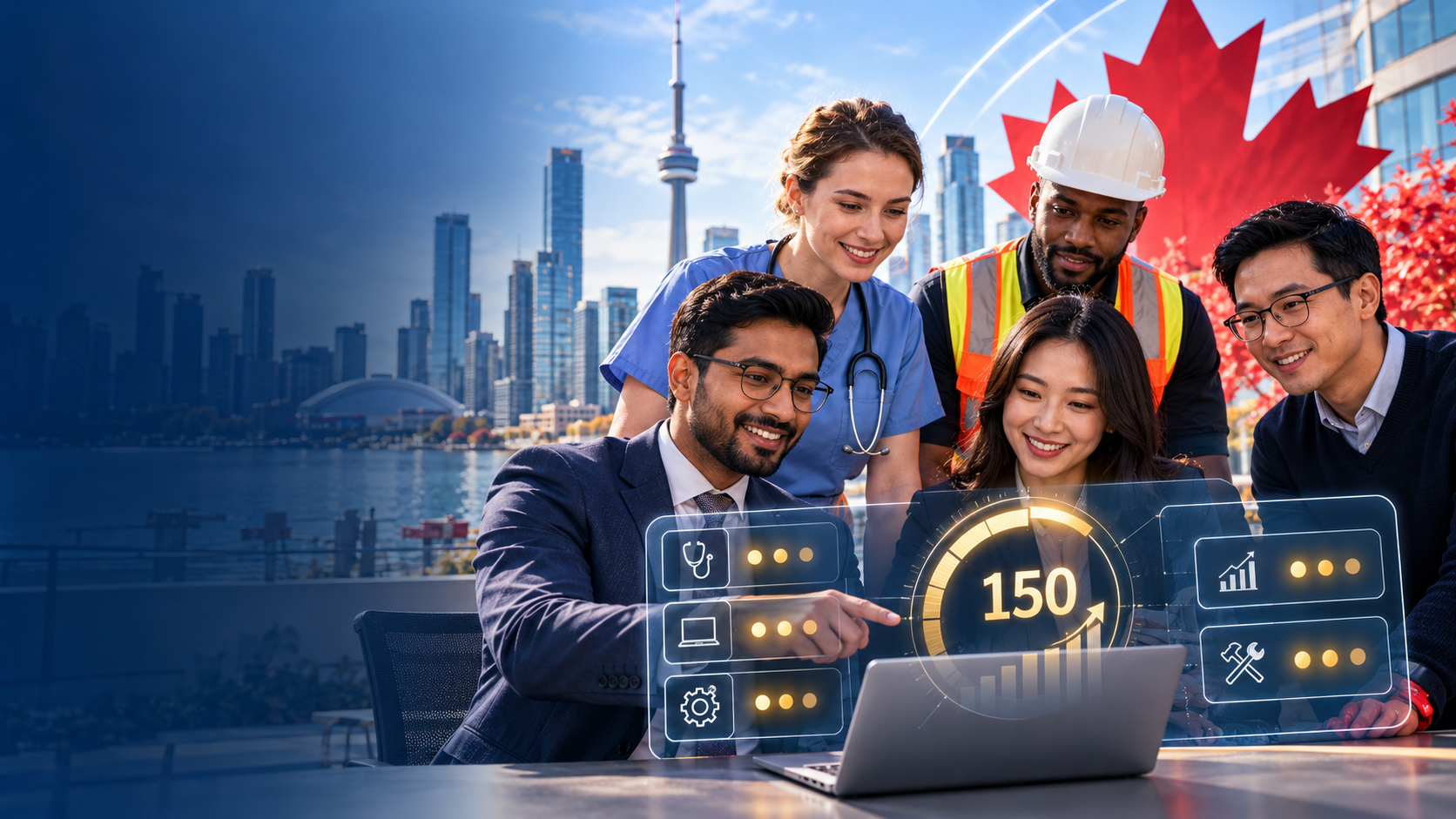 Skilled professionals reviewing Canada's new Express Entry high-wage occupation points