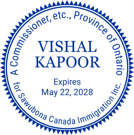 Ontario Commissioner of Oath seal for Vishal Kapoor